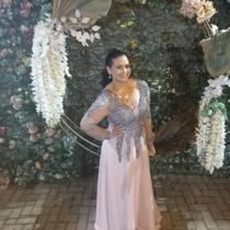 Vestido longo mary na cor rosê modas a rigor