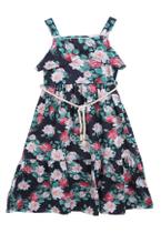 Vestido Longo Menina Evasê Floral Brandili Mundi Vestido Longo Menina Evasê Floral Brandili Mundi