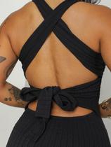 Vestido Longo Midi Amarração Costas Fendas Laterais Dia das Mães Vestido Longo Midi Amarração Costas Fendas Laterais Dia das Mães