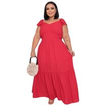 Vestido Longo Moda Grande GG EXG Tendência Plus Size