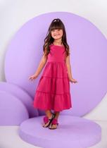 Vestido Longo Moda Infantil Lançamento Tendência Midi Menina