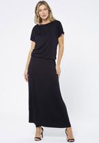 Vestido Longo Morcego Malha Preto