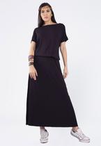 Vestido Longo Morcego Malha Preto