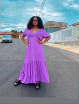 Vestido longo na cor lilás tamanho único