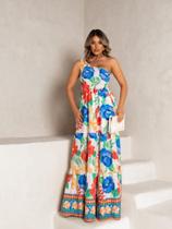 Vestido longo nula manga verão elastek silk Vestido longo nula manga verão elastek silk