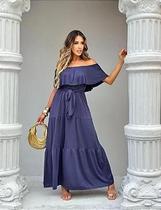 Vestido Longo Ombro a Ombro - Conforto e Estilo para Todos os Tamanhos