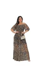 Vestido Longo Ombro A Ombro Em Tule Onça Moda Evangélica Vestido Longo Ombro A Ombro Em Tule Onça Moda Evangélica