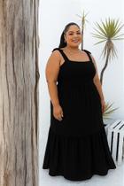 Vestido longo ombro a ombro janaina plus size
