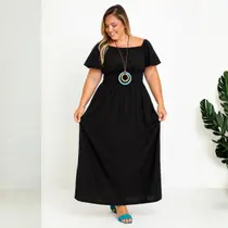 Vestido Longo Ombro A Ombro Plus Size Festa Casamento Madrinha Moda Evangélica