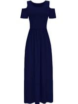 Vestido Longo Ombro Vazado Ve 119