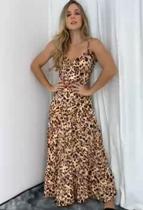 Vestido longo oncinha