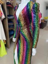 Vestido longo paetê rainbow - iorane (36)