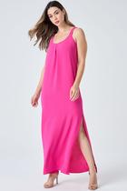 Vestido Longo PKS Alça Bordada Rosa Pink Vestido Longo PKS Alça Bordada Rosa Pink