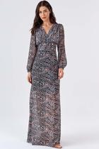 Vestido Longo PKS Estampa Unique Brown