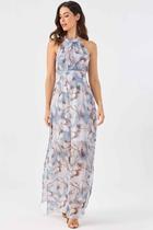 Vestido Longo PKS Frente Única Estampado