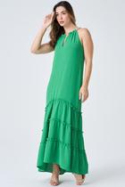 Vestido Longo PKS Frente Única Verde Vestido Longo PKS Frente Única Verde