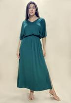 Vestido Longo Plano Verde Musgo