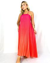 Vestido Longo Plissado Celebrar Rosé