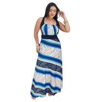 Vestido Longo Plus Size 3 Tiras Moda Evangélica Feminina