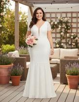 Vestido Longo Plus Size 58 Noiva Renda Civil Madrinha Festa