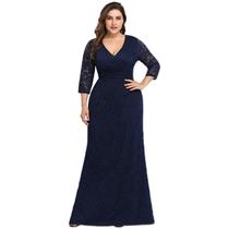 Vestido Longo Plus Size 62 Renda Civil Formatura Batizado Festa
