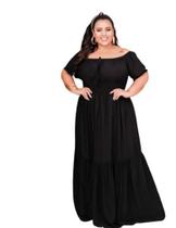 Vestido Longo Plus Size Babado Moda Blogueira 48 ao 56 Vestido Longo Plus Size Babado Moda Blogueira 48 ao 56