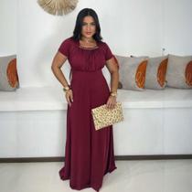 Vestido Longo Plus Size Bolinhas Liso Moda Evangélica Feminina