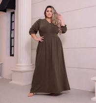 Vestido Longo Plus Size Cássia Moda Evangélica Feminina