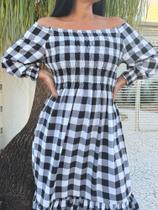 Vestido Longo Plus Size Ciganinha Tamanho Grande Xadrez Outono Inverno