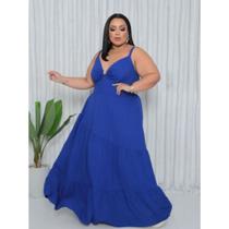 Vestido Longo Plus Size com Detalhe no Busto -REF.6018