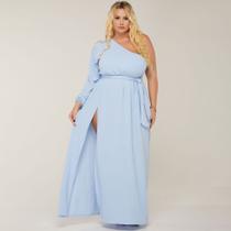 Vestido Longo Plus Size Com Fenda Tamanho Grande Gg Ao G3