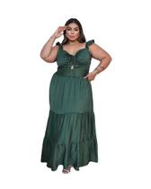 Vestido Longo Plus Size Duna Acetinado Semi Brilhante