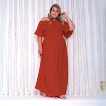 Vestido Longo Plus Size Elegante E Confortável Tamanho Grande Do G3 Ao G4