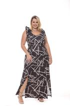 Vestido Longo Plus Size Estampado Roupa Feminina cod 390