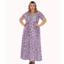 Vestido Longo Plus Size Estampado Roupa Feminina cod410