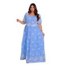 Vestido Longo Plus Size Estampado Tecido Em Duna 10 Geração G1 G2 G3 G4 Vestido Longo Plus Size Estampado Tecido Em Duna 10 Geração G1 G2 G3 G4
