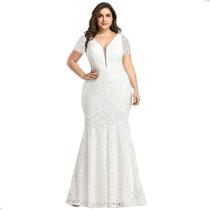 Vestido Longo Plus Size Noiva Renda Civil Madrinha Festa