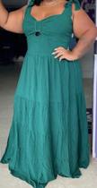 Vestido longo Plus size verde, veste do 42 a 56