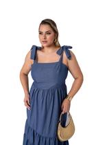 Vestido Longo Plus Size Versátil Casual Com Alça Multiuso