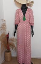 Vestido longo Poar manga boneca 55% Viscose 45% Linho Tamanho Único Vestido longo Poar manga boneca 55% Viscose 45% Linho Tamanho Único