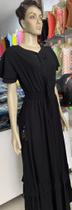 Vestido longo preto de manga