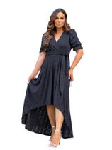 Vestido Longo Preto Modelo Mullet Fashion - G Vestido Longo Preto Modelo Mullet Fashion - G