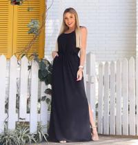 Vestido Longo Regata com Bolso Cordão na Cintura - Luh May