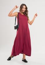 Vestido Longo Regata Com Bolsos Vinho Salvatore