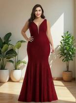 Vestido Longo Renda 42 Madrinha Festa Civil Formatura Noite com Tule