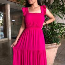 Vestido longo rosa/ manga alça Vestido longo rosa/ manga alça