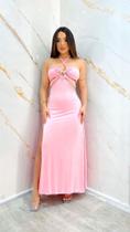 Vestido longo rosa