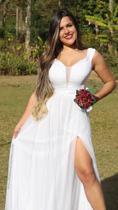 Vestido longo rose ombro a ombro com fenda brilhoso madrinha formatura casamento Isabelly