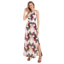 Vestido Longo Roupele Estampado Fendas Laterais
