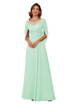 Vestido longo RUMUGUYA verde menta para a mãe da noiva US12